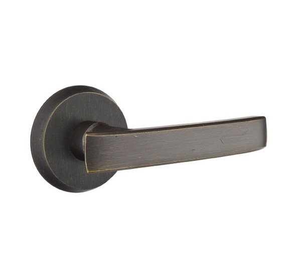 Emtek YM-MB-PASS Medium Bronze Yuma Passage Lever with Your Choice of Rosette