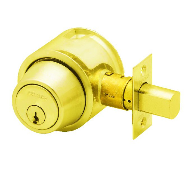 Falcon D231P606 D200 Series Double Cylinder Deadbolt C Keyway KD 30253 Latch 10094 Strike Satin Brass Finish