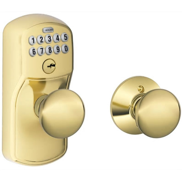 Schlage FE575PLY505PLY Lifetime Brass Plymouth Plymouth Keypad Entry with Auto Lock