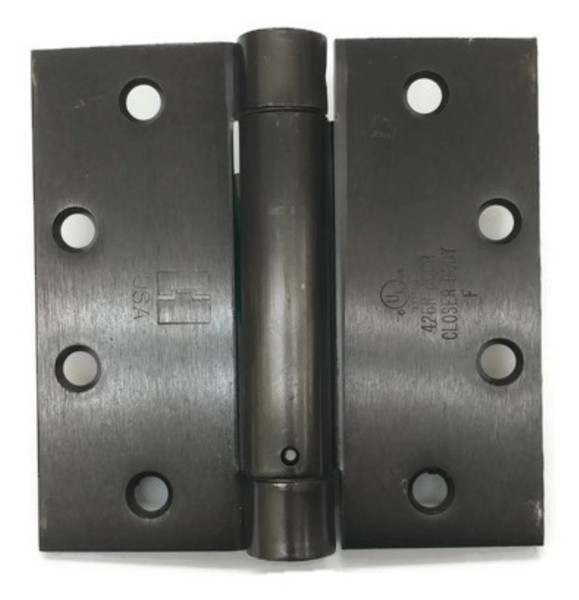 Hager 1250410B Oil Rubbed Bronze 4" Full Mortise Single Acting Square Corner Spring Hinge