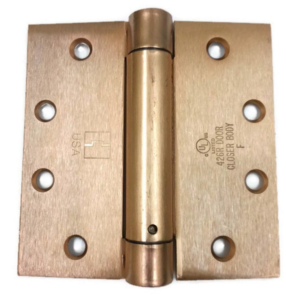 Hager 125041210 Satin Bronze 4-1/2" Full Mortise Single Acting Square Corner Spring Hinge