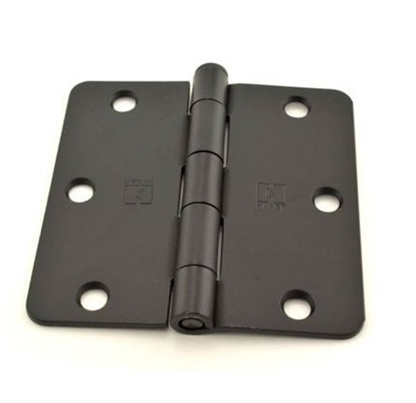 Hager RCBB17413121D Dull Black 3-1/2" Full Mortise 1/4" Radius Steel Residential Ball Bearing Hinge