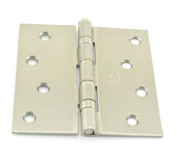 Hager BB174144 Satin Brass 4" Full Mortise Steel Residential Ball Bearing Hinge