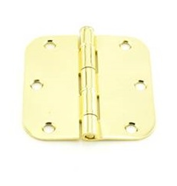 Hager RC15423123 Polished Brass 3-1/2" Full Mortise 5/8" Radius Brass Residential Hinge