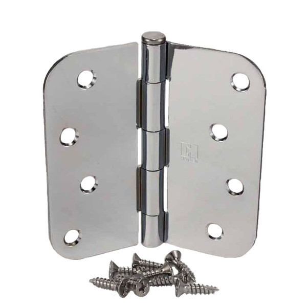 Hager RC1842426 Polished Chrome 4" Full Mortise 5/8" Radius Steel Residential .