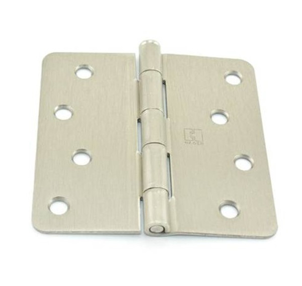 Hager RC1541415 Satin Nickel 4" Full Mortise 1/4" Radius Brass Residential Hinge