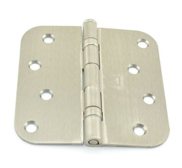Hager RCBB1842415 Satin Nickel 4" Full Mortise 5/8" Radius Steel Residential Ball Bearing Hinge