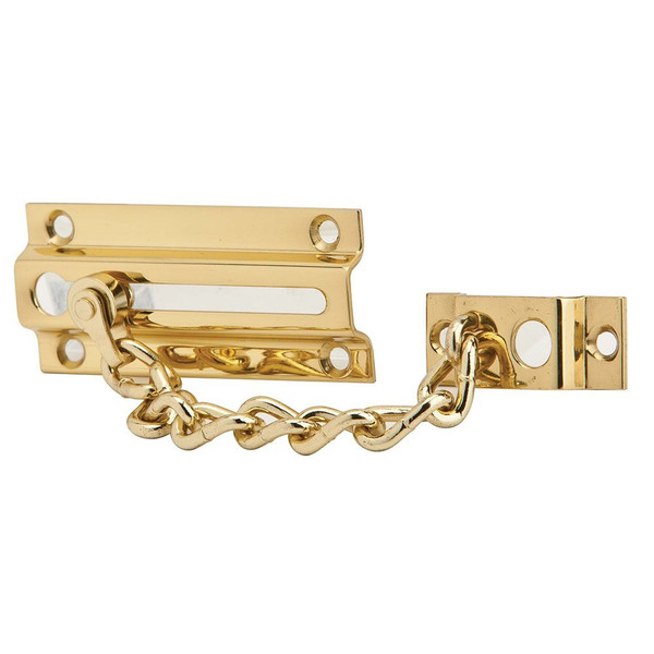 Ives Commercial 481F3 Steel Chain Door Guard Bright Brass Finish
