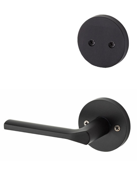 Kwikset 973LSLRDT-514 Iron Black Dummy Handleset with Libson Lever with Round Rosette (Interior Side Only)