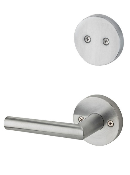 Kwikset 973MILRDT-26D Satin Chrome Dummy Handleset with Milan Lever with Round Rosette (Interior Side Only)