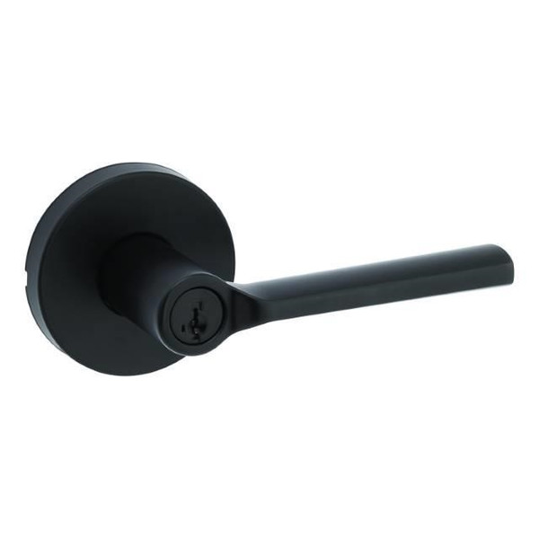 Kwikset 740LSLRDT-514 Iron Black Lisbon Keyed Entry Lever with Round Rose