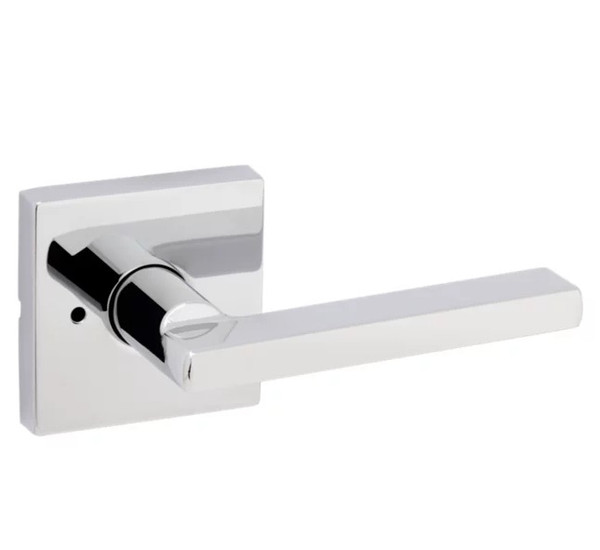 Kwikset 730HFLSQT-26 Halifax Lever with Square Rose Privacy Door Lock with 6AL Latch and RCS Strike Bright Chrome Finish