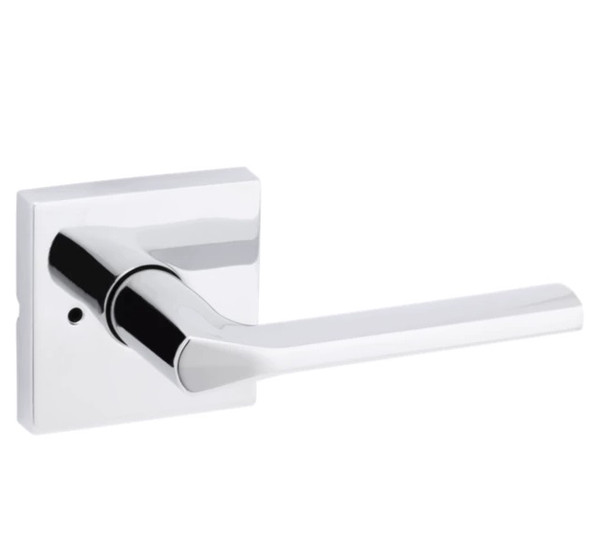 Kwikset 730LSLSQT-26 Polished Chrome Lisbon Privacy Lever with Square Rose