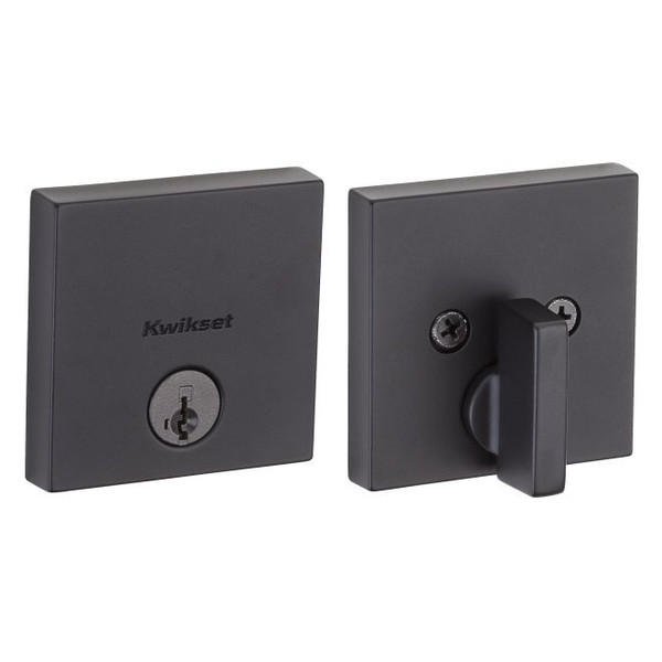 Kwikset 258SQT-514 Iron Black Downtown Single Cylinder Deadbolt