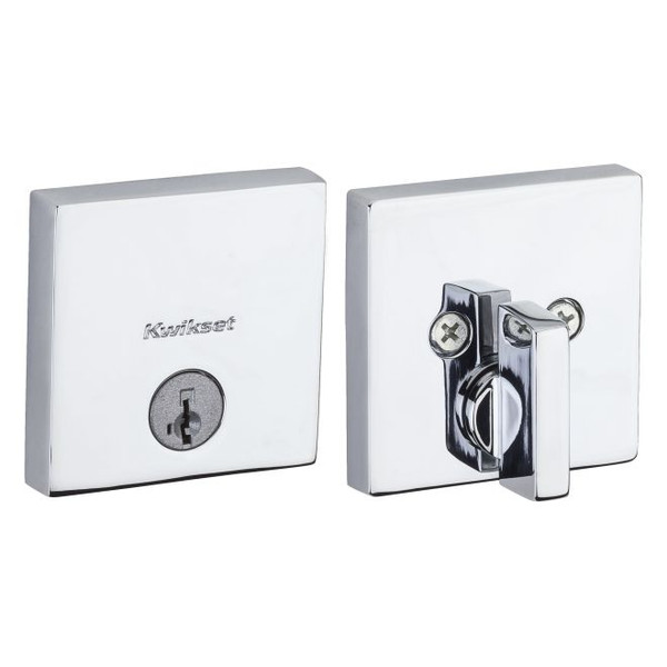 Kwikset 258SQT-26 Polished Chrome Downtown Single Cylinder Deadbolt