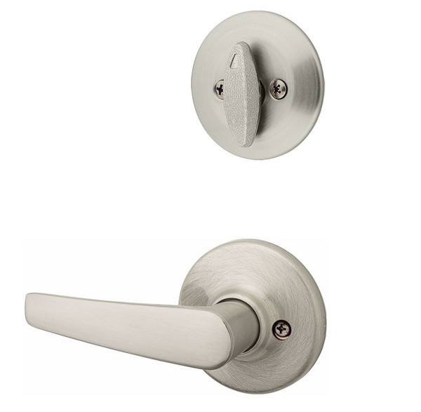 Kwikset 604DL-15 Satin Nickel Delta Lever Single Cylinder Handleset (Interior Side Only)