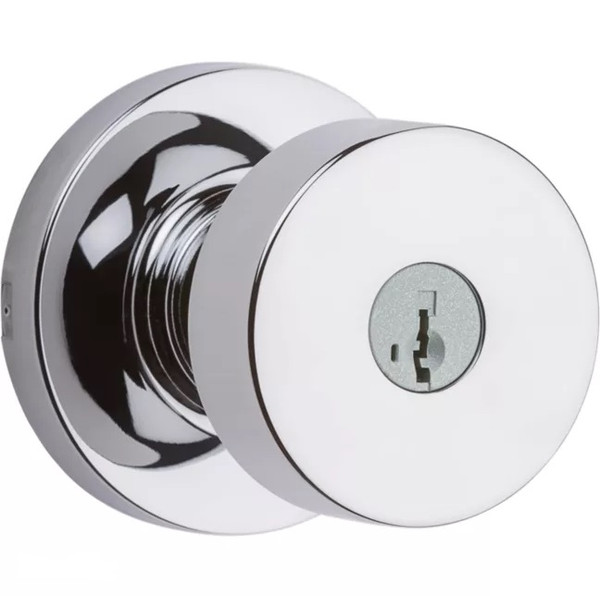 Kwikset 740PSKRDT-26 Polished Chrome Pismo Keyed Entry Knob with Round Rose