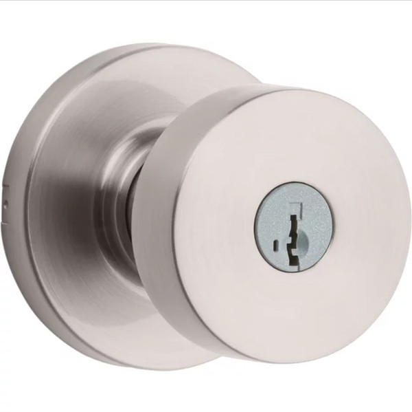 Kwikset 740PSKRDT-15 Satin Nickel Pismo Keyed Entry Knob with Round Rose