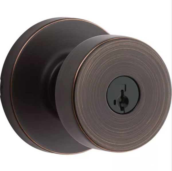 Kwikset 740PSKRDT-11P Venetian Bronze Pismo Keyed Entry Knob with Round Rose