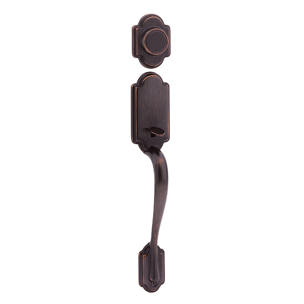 Kwikset 802AN/968HFLSQT-11P Venetian Bronze Arlington Dummy Handleset with Halifax Lever and Square Rose