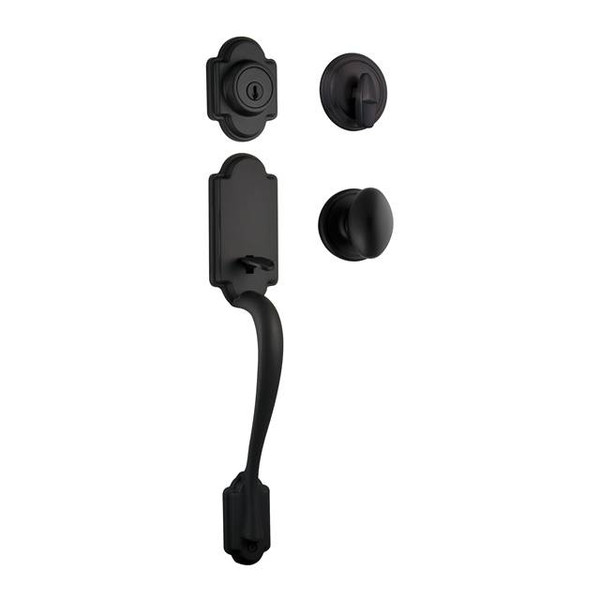 Kwikset 800AN/966L-11P Venetian Bronze Arlington Single Cylinder Handleset with Laurel Knob