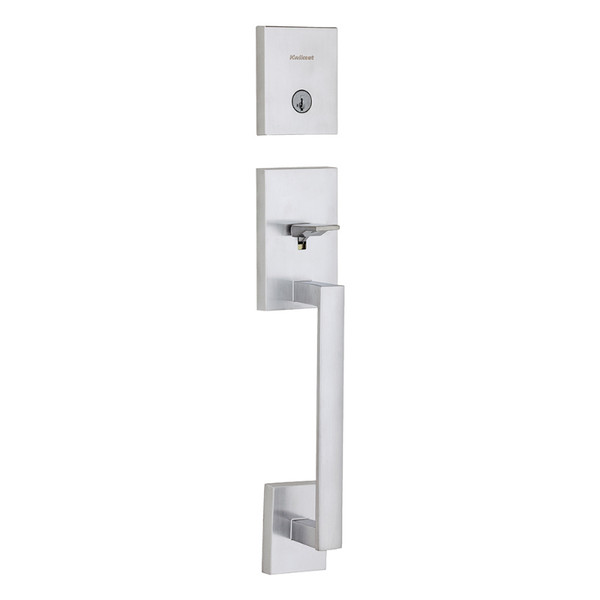 Kwikset 818SCE/971MILRDT-26D Satin Chrome San Clemente Single Cylinder Handleset with Milan Lever and Round Rose