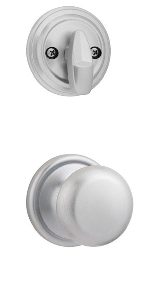 Kwikset 966H-26D Satin Chrome Hancock Knob Single Cylinder Handleset (Interior Side Only)