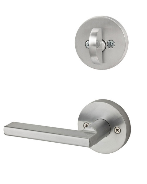 Kwikset 966HFLRDT-26D Satin Chrome Halifax Lever with Round Rosette Single Cylinder Handleset (Interior Side Only)