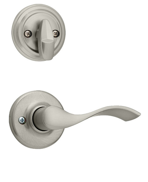 Kwikset 966BL-15 Satin Nickel Balboa Lever Single Cylinder Handleset (Interior Side Only)