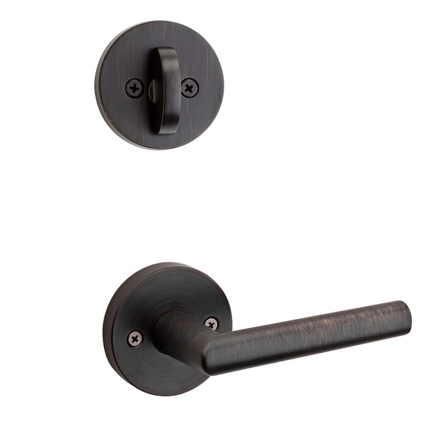 Kwikset 971MILRDT-11P Venetian Bronze Milan Lever with Round Rosette Single Cylinder Handleset (Interior Side Only)