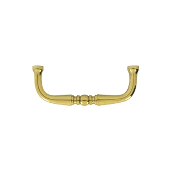 Deltana PCT300U3 Polished Brass 3" Traditional Wire Pull