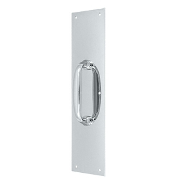 Deltana PPH55U26 Polished Chrome 3-1/2" x 15" Push Plate with Handle
