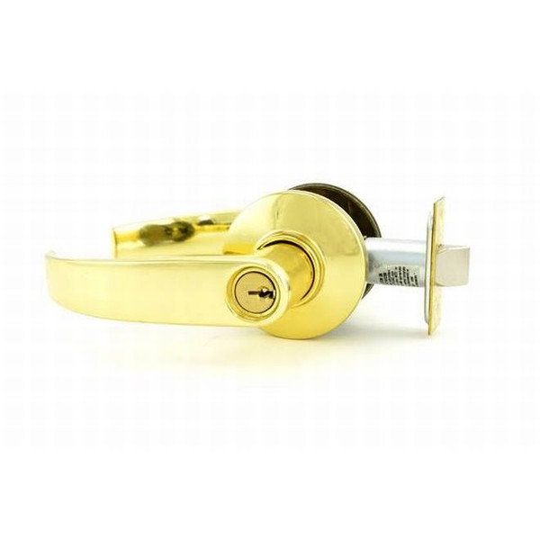 Schlage S51PD-NEP-605 Bright Brass Neptune Keyed Entry Handle