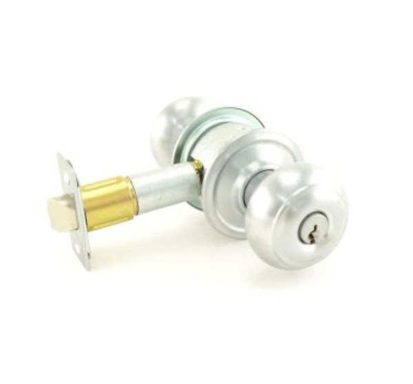 Schlage A79PD-GEO-606 Satin Brass Communicating Lock with plate Georgian Handle