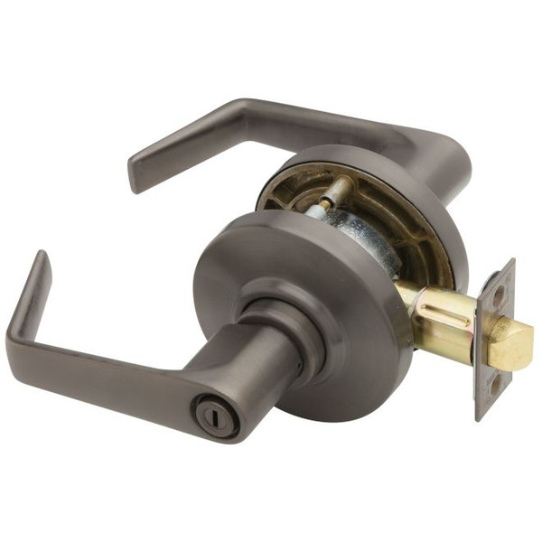 Schlage Commercial ALX40SAT643E ALX Series Grade 2 Privacy Saturn Lever Lock with 47267038 2-3/4" Springlatch and 47267101 ANSI Strike Aged Bronze Finish