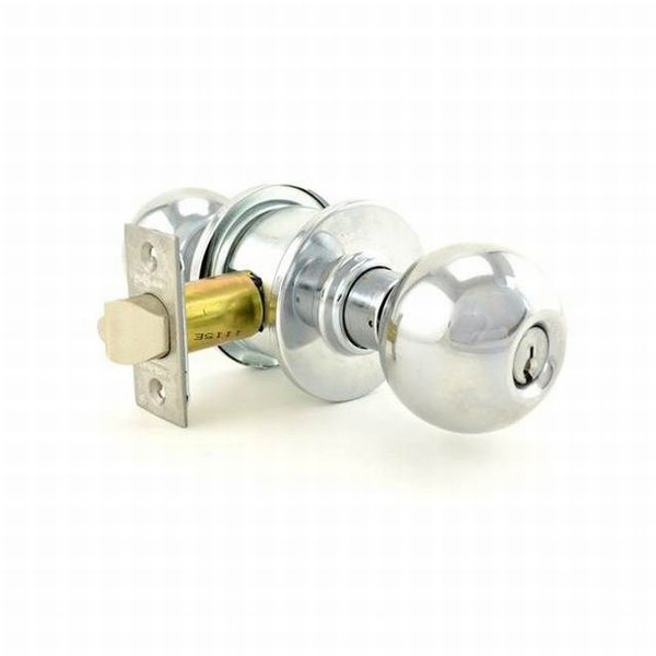 Schlage A79PD-ORB-625 Bright Chrome Communicating Lock with blank plate Orbit Handle