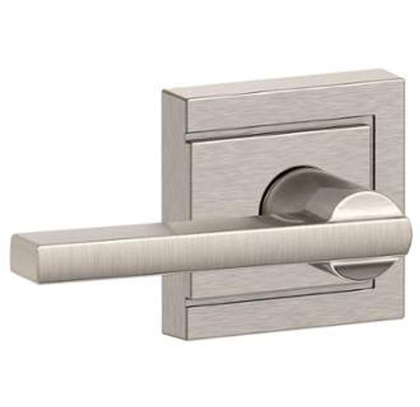Schlage F10LAT619ULD Satin Nickel Passage Latitude Style Lever with Upland Rose