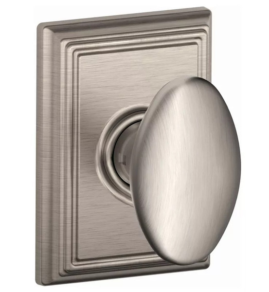 Schlage F10SIE619ADD Satin Nickel Passage Siena Style Knob with Addison Rose