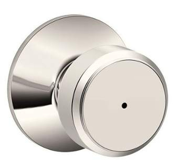 Schlage F40-BWE-618 Polished Nickel Privacy Bowery style Knob