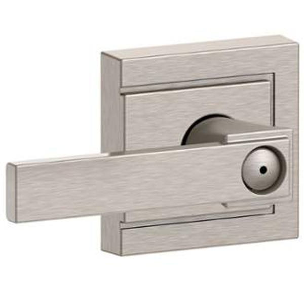 Schlage F40NBK619ULD Satin Nickel Privacy Northbrook Style Lever with Upland Rose