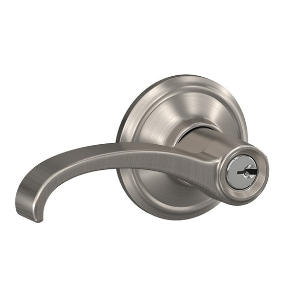 Schlage F51AWIT619ALD Whitney Lever with Alden Rose Keyed Entry Lock Satin Nickel Finish