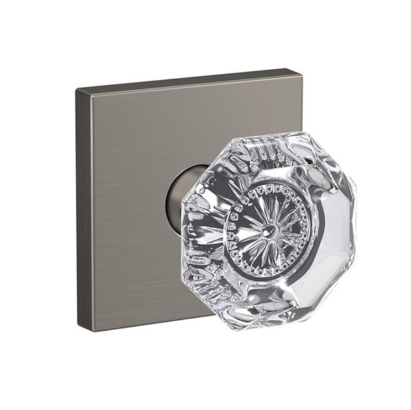 Schlage FC21ALX619COL Alexandria Knob with Collins Rose Passage and Privacy Lock Satin Nickel Finish