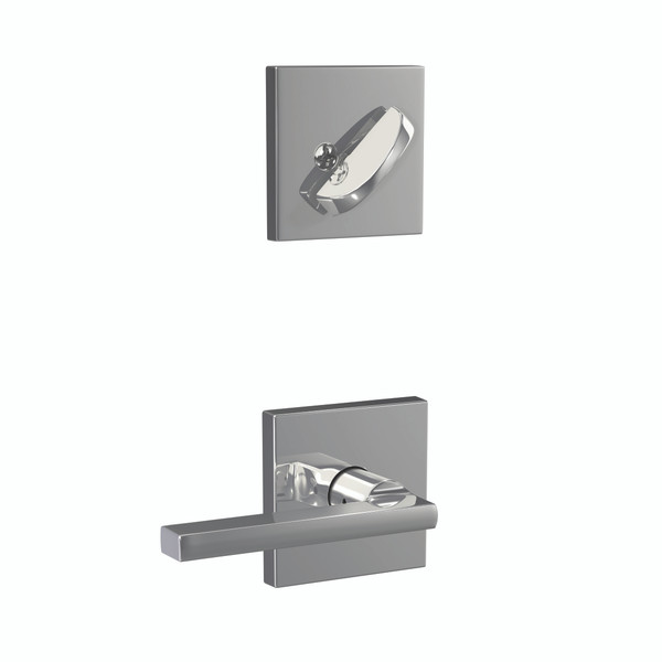 Schlage FC59LAT625COL Latitude Lever with Collins Rose Polished Chrome Single Cylinder Handlesets (Interior Side Only)