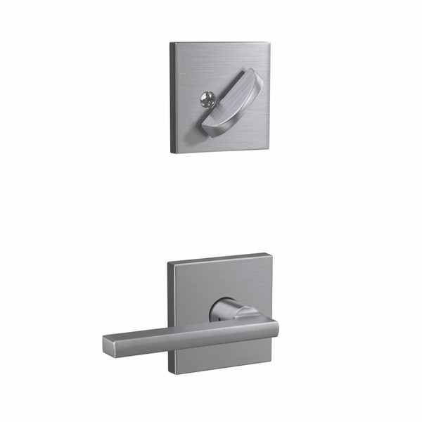 Schlage FC94LAT626COL Latitude Lever with Collins Rose Satin Chrome Dummy Handleset (Interior Side Only)