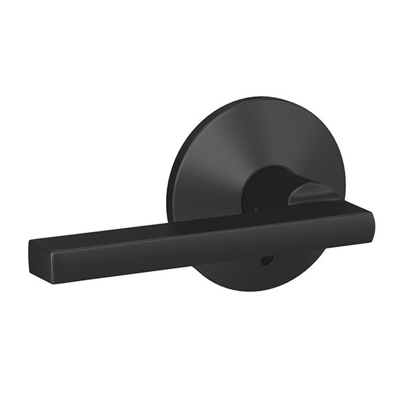 Schlage FC21LAT622KIN Latitude Lever with Kinsler Rose Passage and Privacy Lock Matte Black Finish