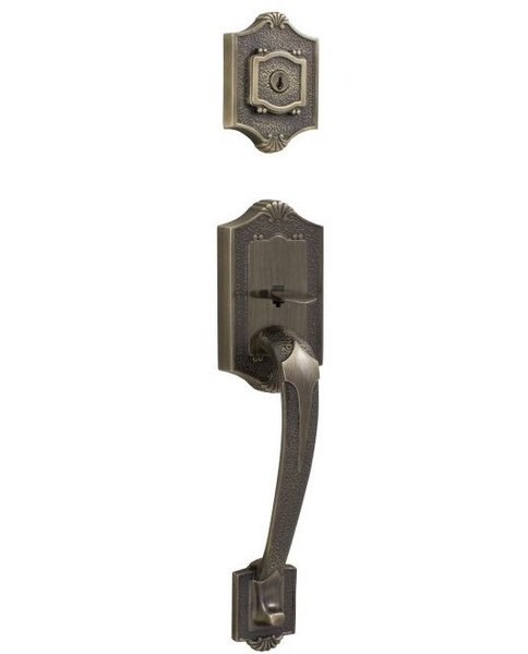 Weslock 2175-A Antique Brass Colonial Single/Double Cylinder Handleset (Exterior Side Only)
