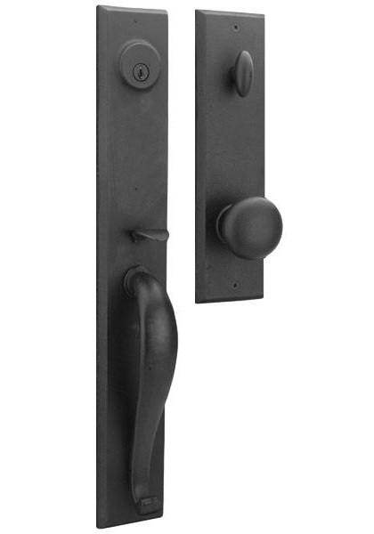 Weslock 7980/7904-F-2 Black Rockford Interconnected Single Cylinder Handleset with Wexford Knob