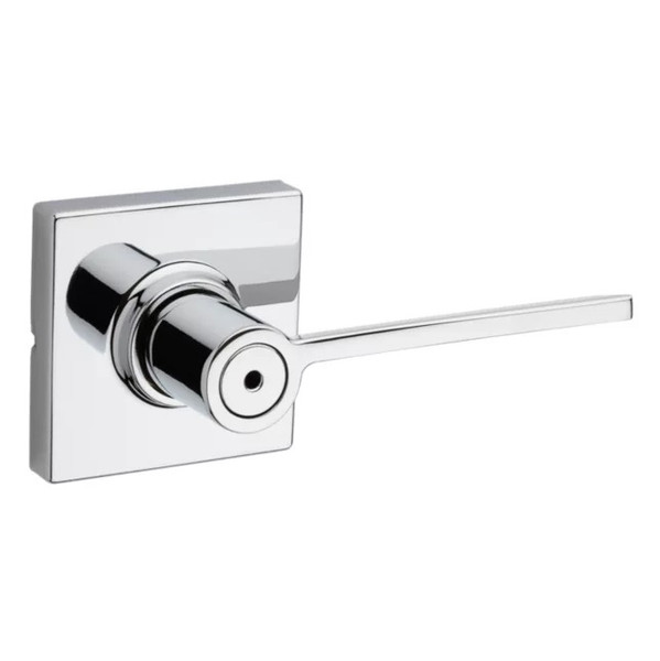 Kwikset 300LRLSQT-26 Polished Chrome Privacy Ladera Lever with Square Rose