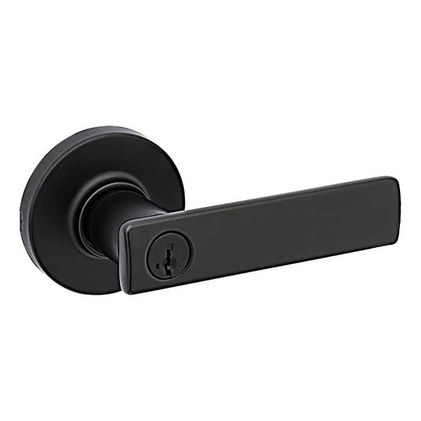 Kwikset 405BRNLRDT-514 Iron Black Keyed Entry Breton Lever and Round Rose