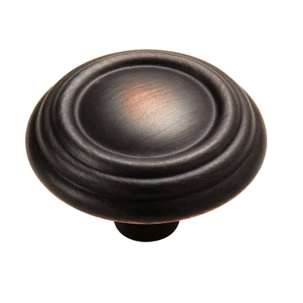 Amerock BP1307-ORB Oil Rubbed Bronze 1-1/4" Brass & Sterling Traditions Knob